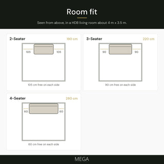 Corvellae Leather Sofa - Room fit