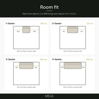 Corvinto Fabric Sofa - Room fit