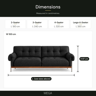 Darlina Fabric Sofa - Dimensions