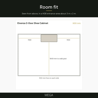 Elvenza 2-Door Shoe Cabinet - Room fit