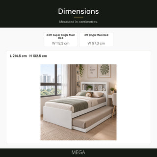 Floravia Pull Out Bed Frame - Dimensions