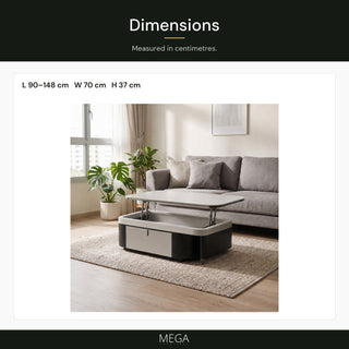 Florvella Extendable Coffee Table - Dimensions