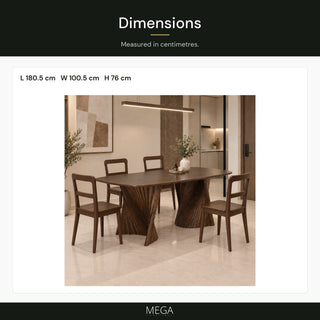 Ismoria Wooden Dining Table - Dimensions