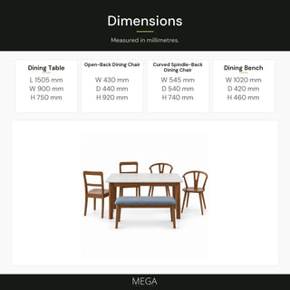 Kaverelle Dining Set - Dimensions
