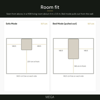 Loreno Fabric Sofa Bed - Room fit