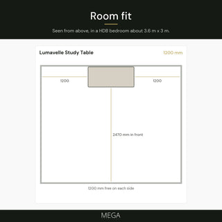 Lumavelle Study Table - Room fit