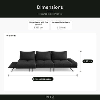 Luranto Fabric Sofa - Dimensions