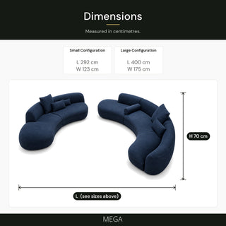 Luscara Fabric Sofa - Dimensions