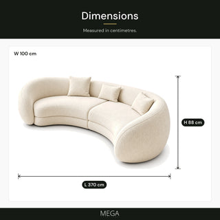 Luviano Fabric Sofa - Dimensions
