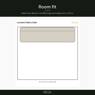 Luviano Fabric Sofa - Room fit