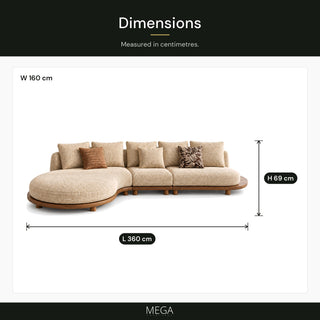 Melvoro Fabric Sofa - Dimensions