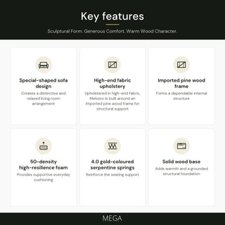 Melvoro Fabric Sofa - Key features