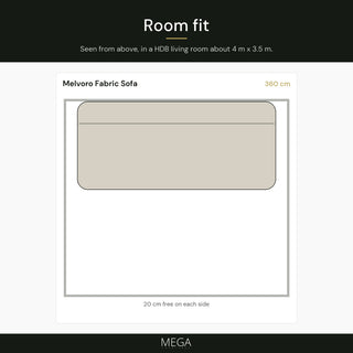 Melvoro Fabric Sofa - Room fit