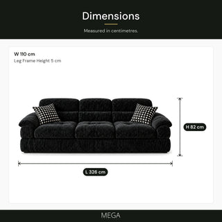 Morcella Fabric Sofa - Dimensions