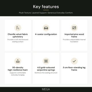 Morcella Fabric Sofa - Key features