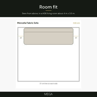 Morcella Fabric Sofa - Room fit