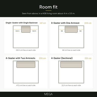 Myrano Fabric Sofa - Room fit