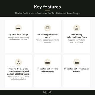 Myrano Leather Sofa - Key features