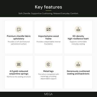 Myrelle Fabric Sofa - Key features