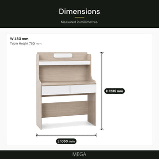 Navello Study Table - Dimensions