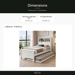 Novavelle Pull Out Bed Frame - Dimensions