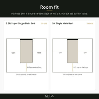 Novavelle Pull Out Bed Frame - Room fit