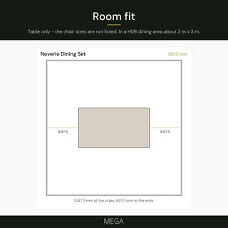 Noverio Dining Set (1+4) - Room fit
