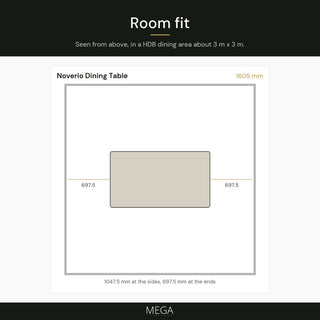 Noverio Dining Table - Room fit