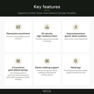 Olessa Fabric Sofa - Key features