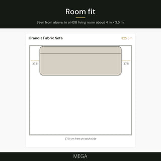 Orandis Fabric Sofa - Room fit
