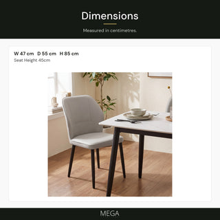 Orellia Leather Dining Chair - Dimensions