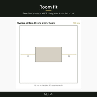 Ovelora Sintered Stone Dining Table - Room fit
