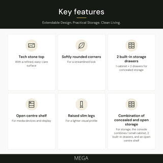 Quavion Extendable TV Console - Key features