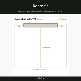 Quavion Extendable TV Console - Room fit