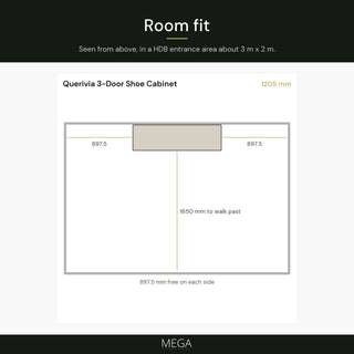 Querivia 3-Door Shoe Cabinet (120.5cm) - Room fit