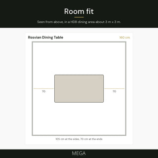 Rosvian Dining Table - Room fit