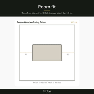 Savoro Wooden Dining Table - Room fit