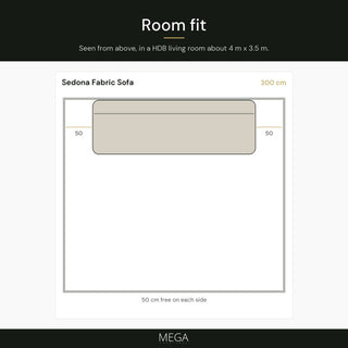 Sedona Fabric Sofa - Room fit
