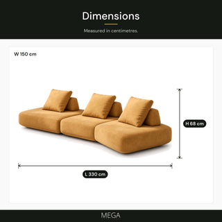 Sylvanto Fabric Sofa - Dimensions