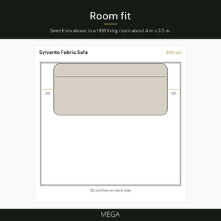 Sylvanto Fabric Sofa - Room fit