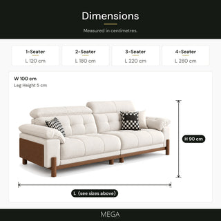 Sylvessa Fabric Sofa - Dimensions