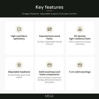 Sylvessa Fabric Sofa - Key features
