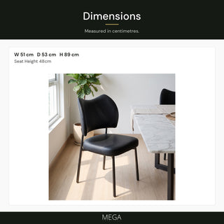 Taverio Leather Dining Chair - Dimensions