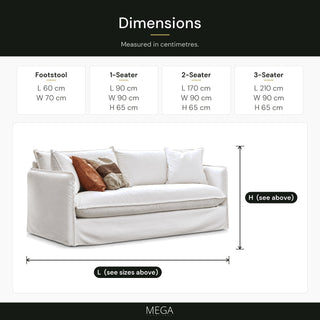 Tavessia Fabric Sofa - Dimensions