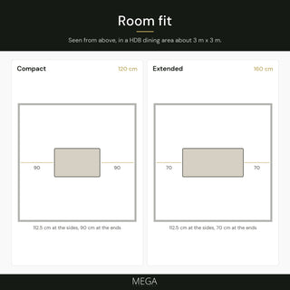 Tyrone Extendable Dining Table - Room fit