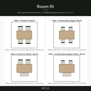 Valciano Wooden Dining Set - Room fit