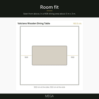 Valciano Wooden Dining Table - Room fit