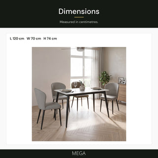 Valora Sintered Stone Dining Table - Dimensions