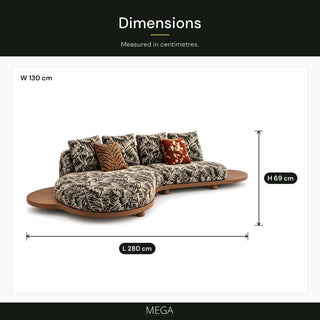 Vascelle Fabric Sofa - Dimensions
