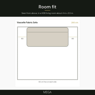 Vascelle Fabric Sofa - Room fit